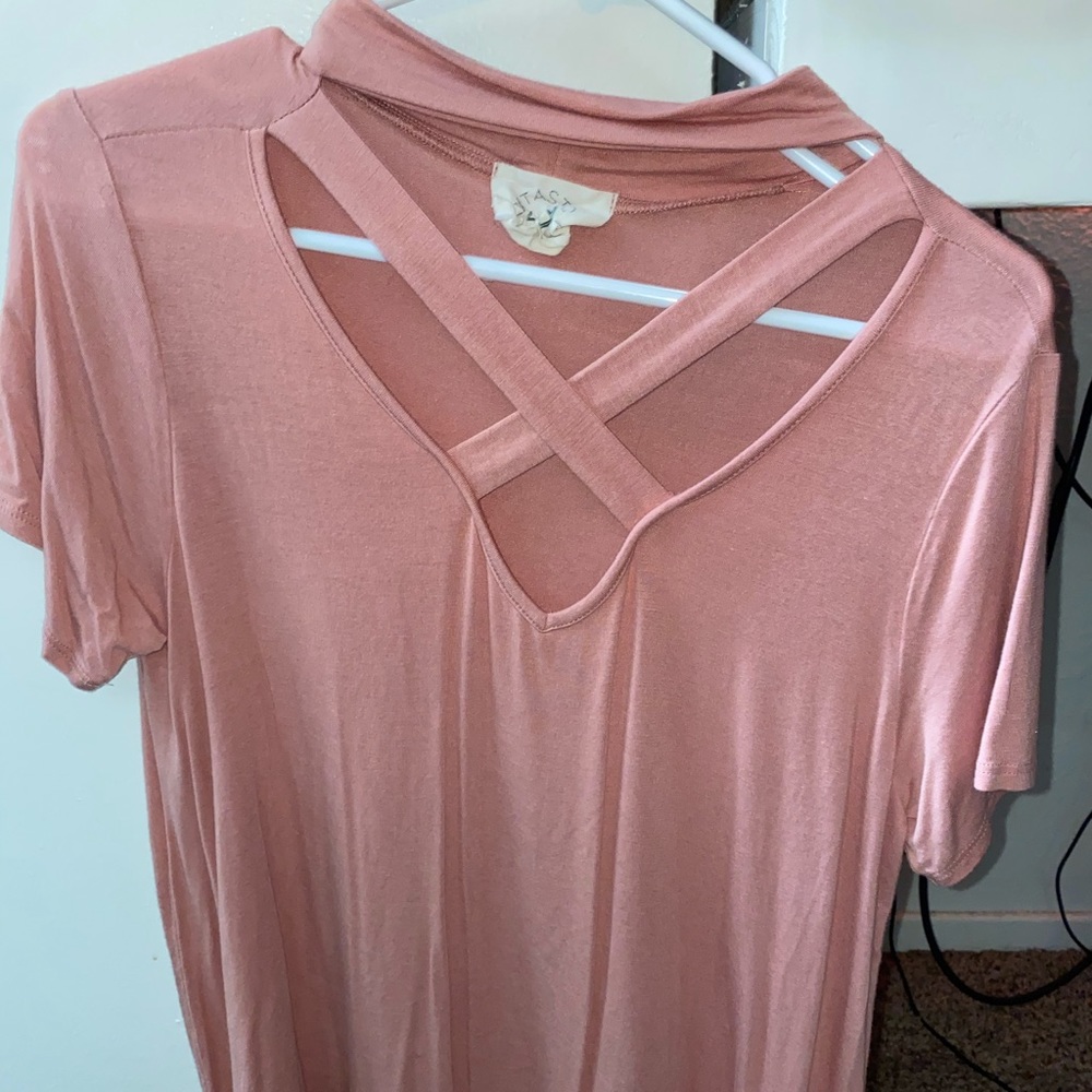 Caged dusty pink top